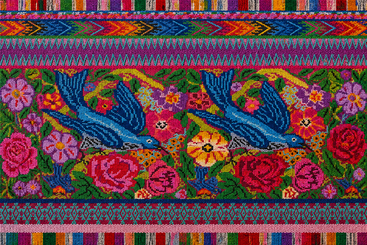 Sunlike neckline embroidery characteristic of a Chichicastenango huipil
