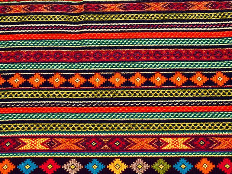 Geometric brocade characteristic of a San Andrés Larráinzar huipil
